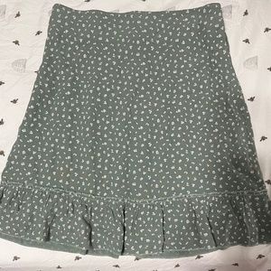 Brandy Melville | Muted Green Floral Skirt